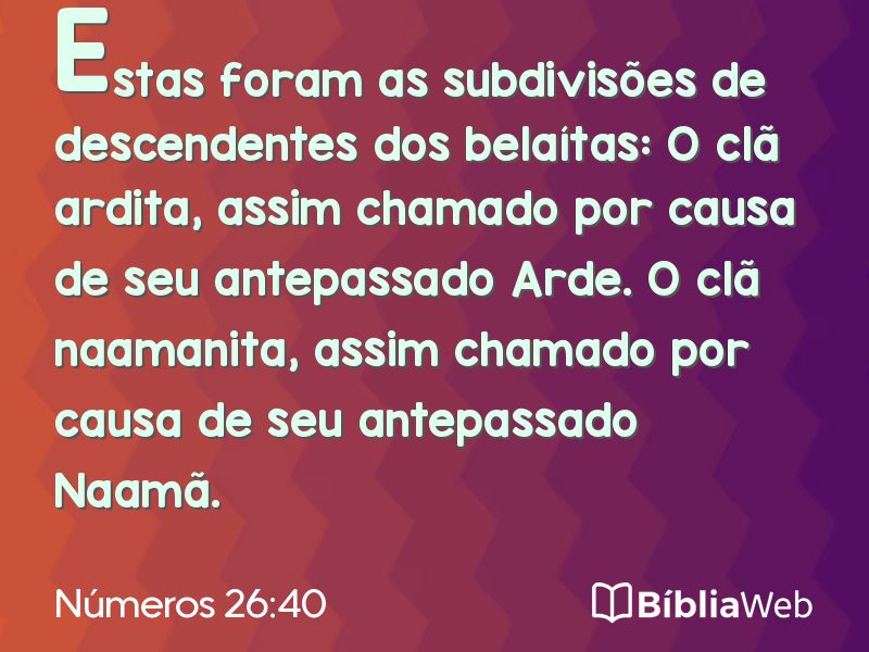 Números 26:40 em imagem para compartilhar