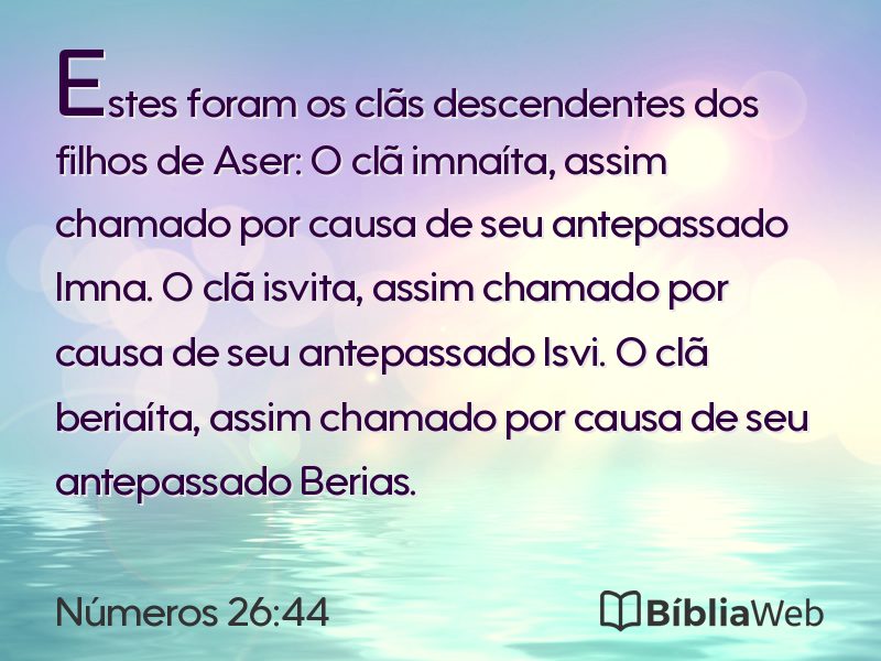 Números 26:44 em imagem para compartilhar