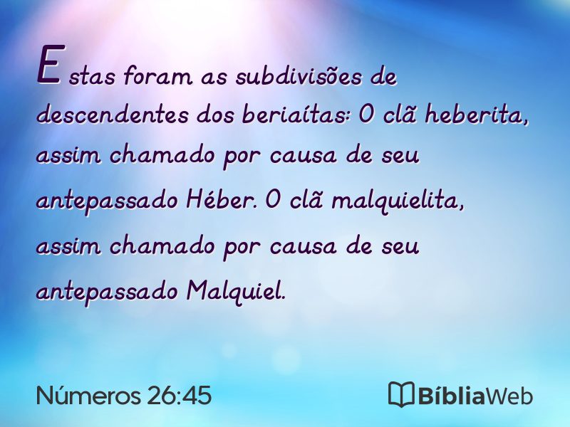 Números 26:45 em imagem para compartilhar