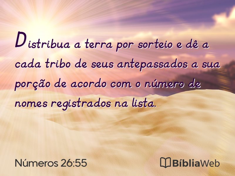 Números 26:55 em imagem para compartilhar