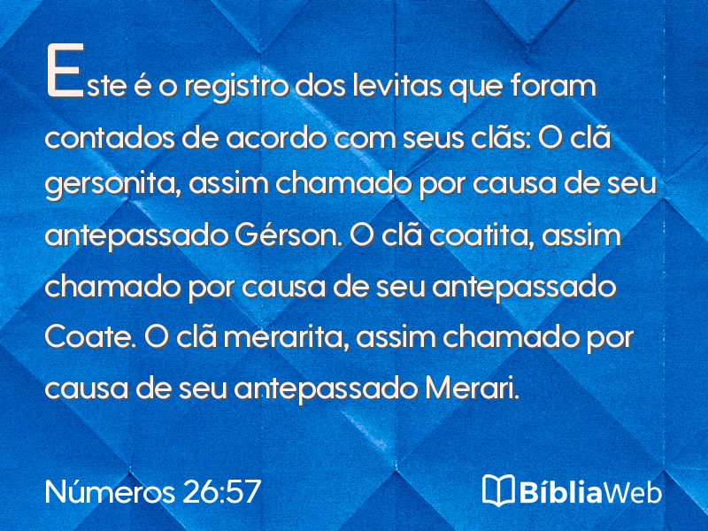 Números 26:57 em imagem para compartilhar