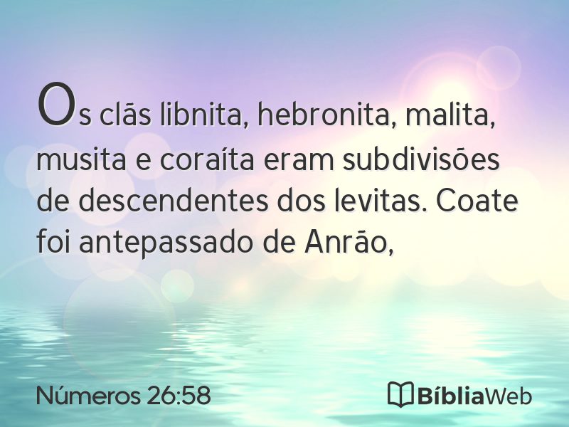 Números 26:58 em imagem para compartilhar