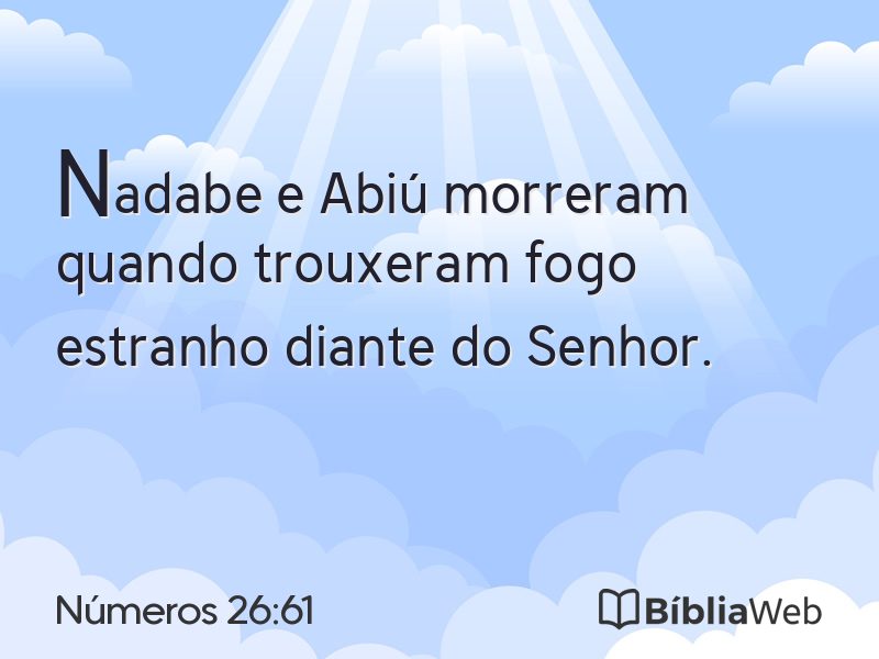 Números 26:61 em imagem para compartilhar