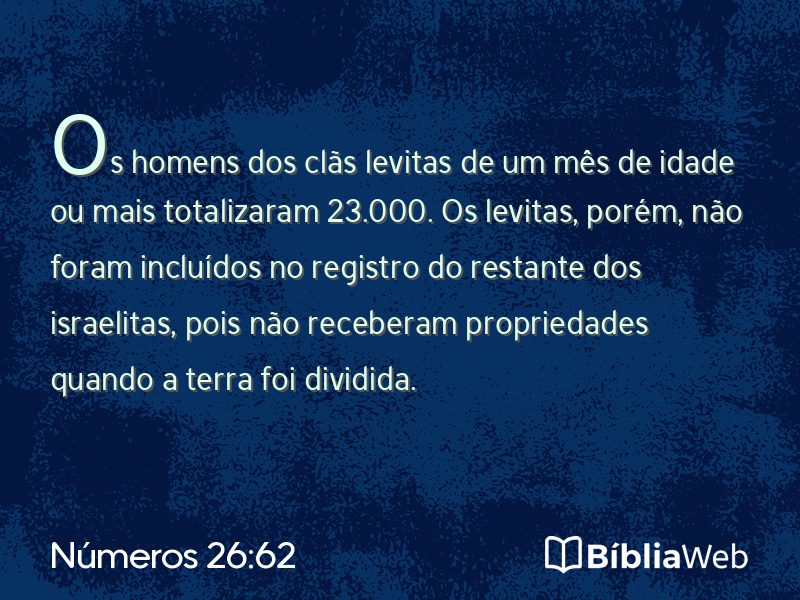 Números 26:62 em imagem para compartilhar