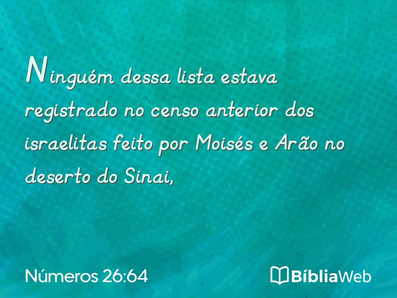 Números 26:64 em imagem para compartilhar