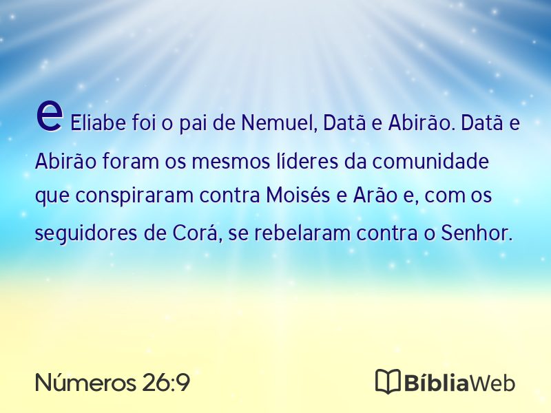 Números 26:9 em imagem para compartilhar