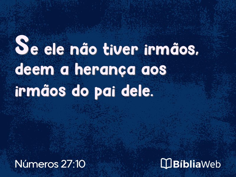 Números 27:10 em imagem para compartilhar