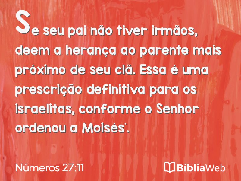 Números 27:11 em imagem para compartilhar