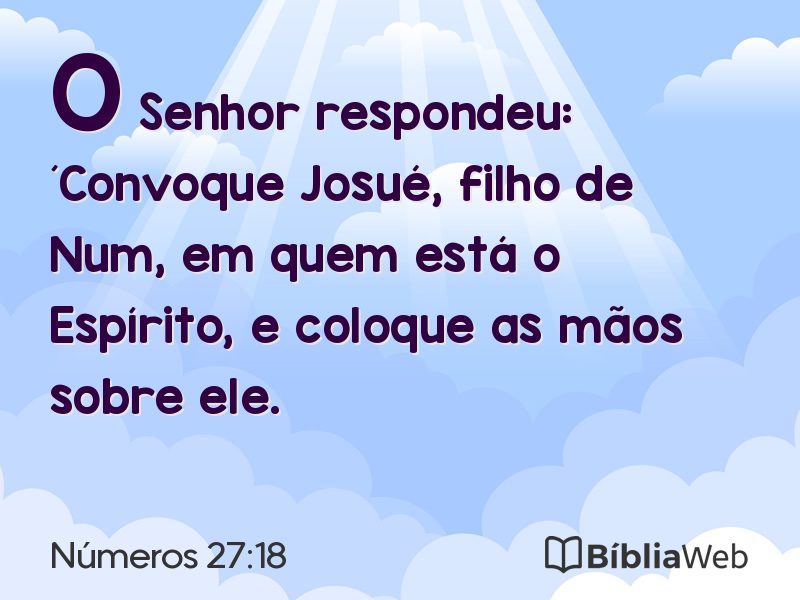 Números 27:18 em imagem para compartilhar