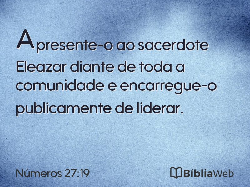 Números 27:19 em imagem para compartilhar