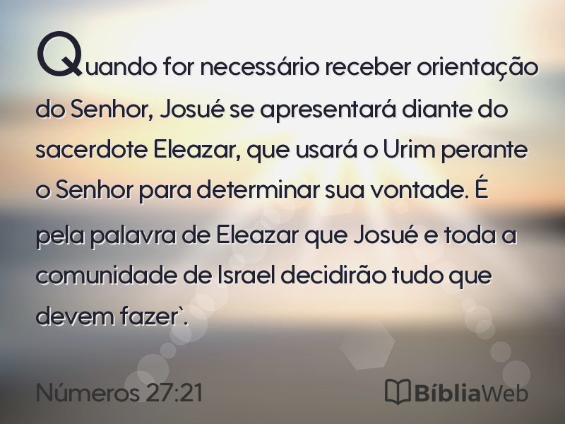 Números 27:21 em imagem para compartilhar