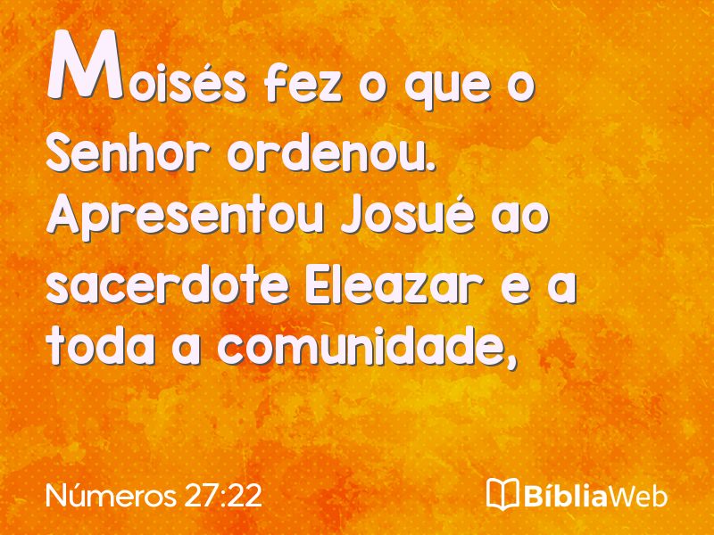 Números 27:22 em imagem para compartilhar