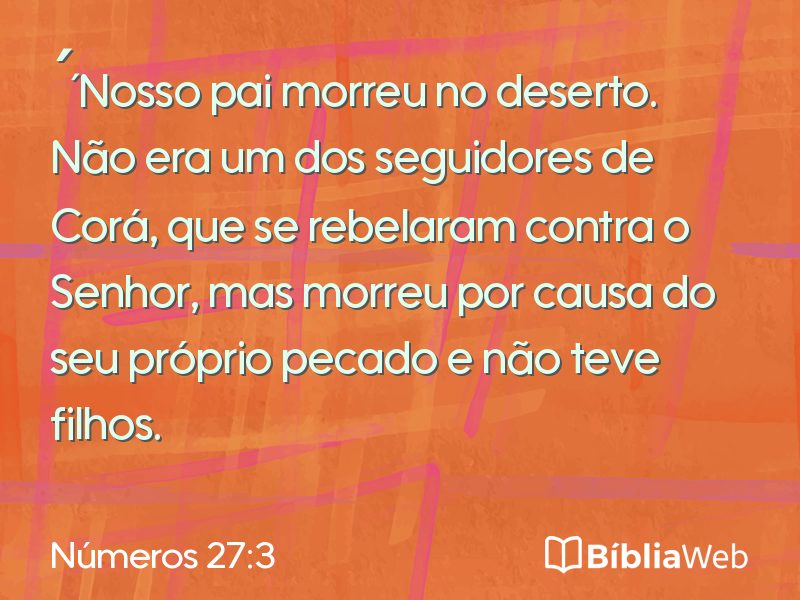 Números 27:3 em imagem para compartilhar
