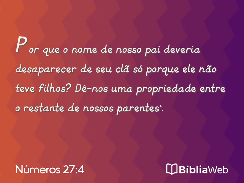Números 27:4 em imagem para compartilhar