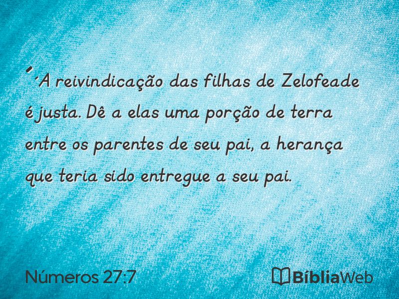 Números 27:7 em imagem para compartilhar