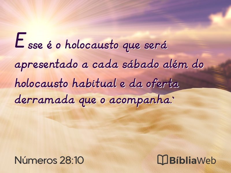Números 28:10 em imagem para compartilhar