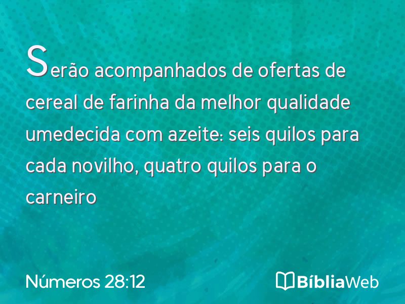 Números 28:12 em imagem para compartilhar