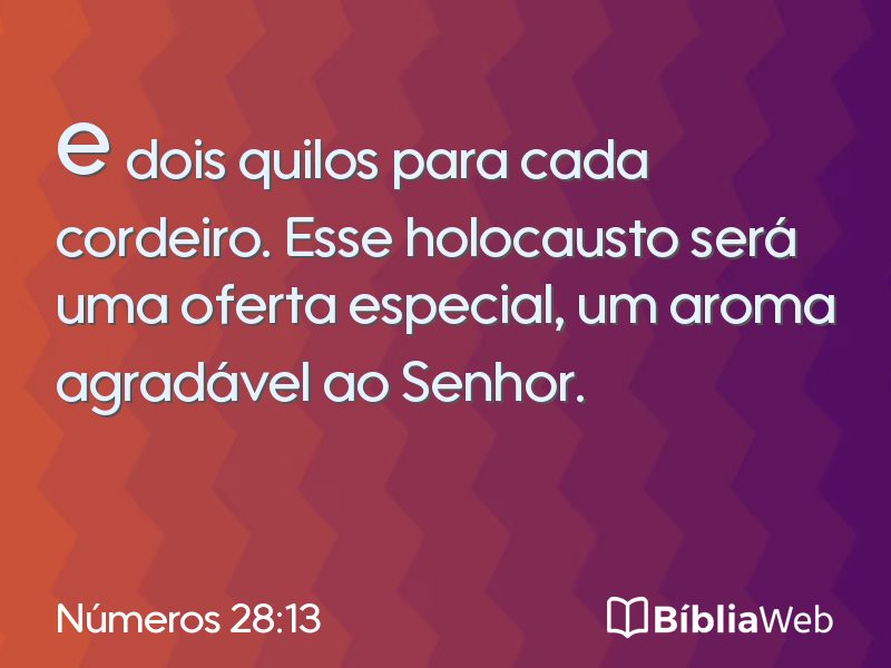 Números 28:13 em imagem para compartilhar