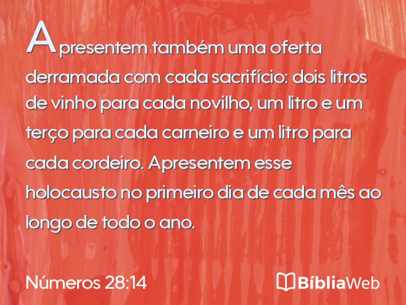 Números 28:14 em imagem para compartilhar