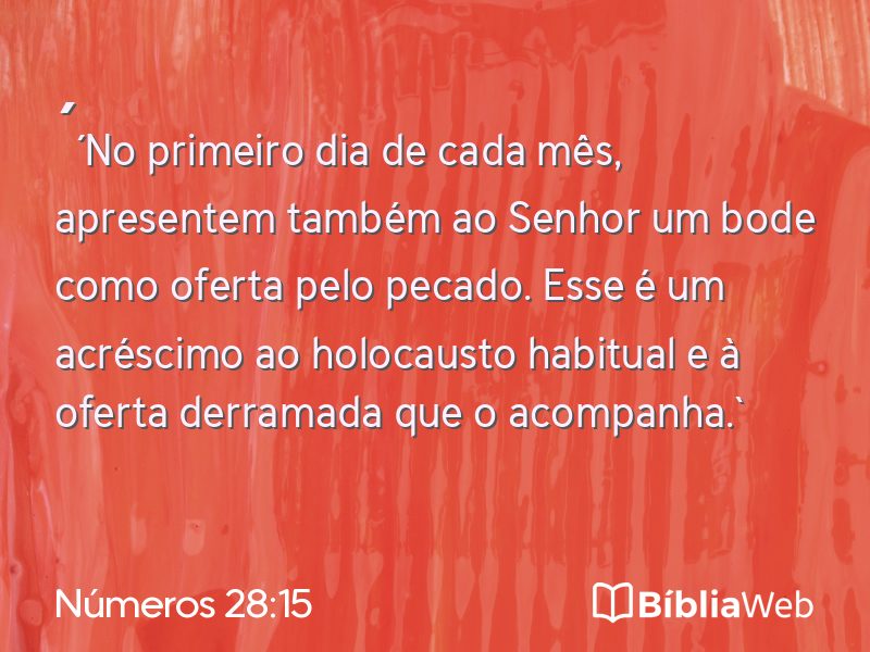 Números 28:15 em imagem para compartilhar