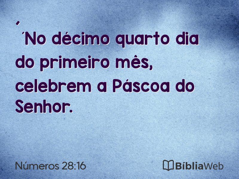 Números 28:16 em imagem para compartilhar