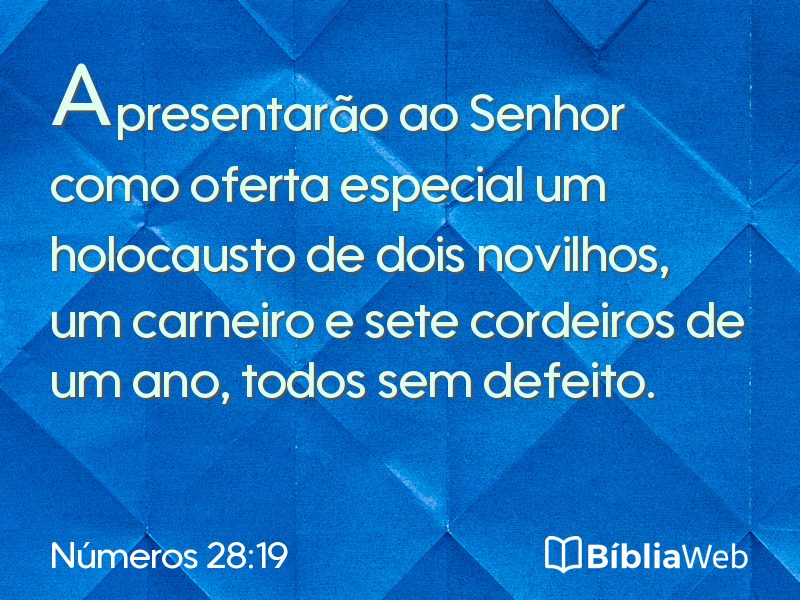 Números 28:19 em imagem para compartilhar