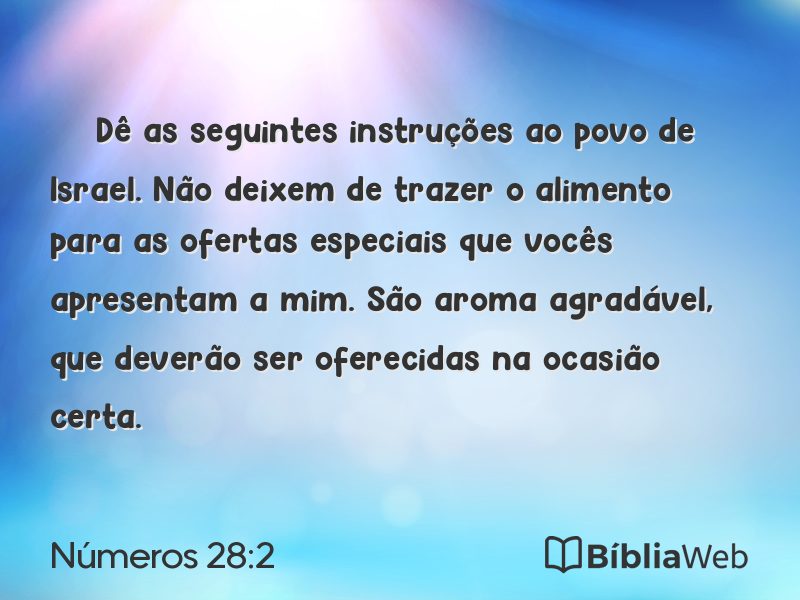 Números 28:2 em imagem para compartilhar