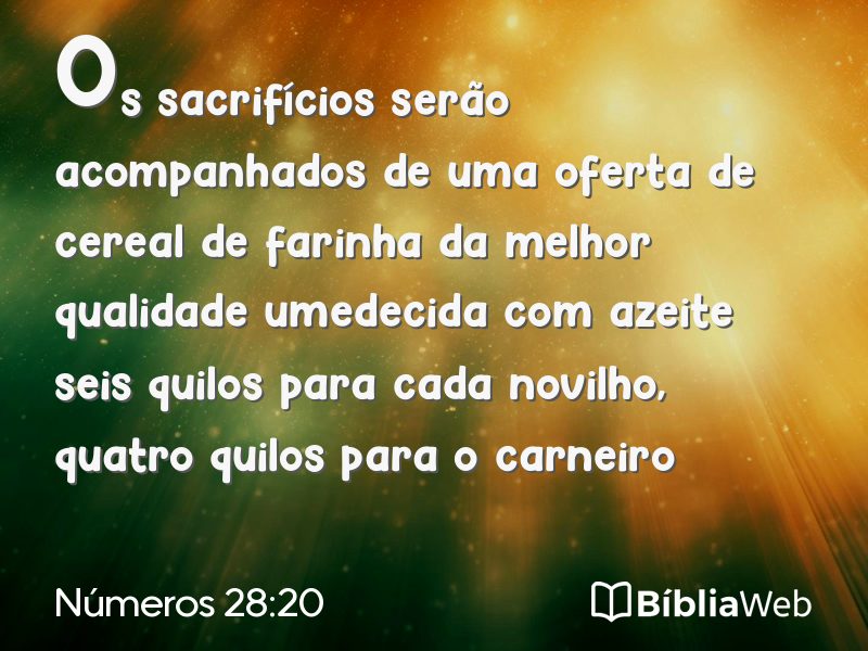Números 28:20 em imagem para compartilhar