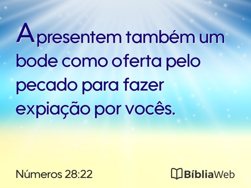 Números 28:22 em imagem para compartilhar