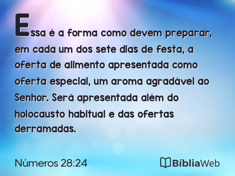 Números 28:24 em imagem para compartilhar