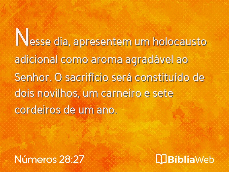Números 28:27 em imagem para compartilhar