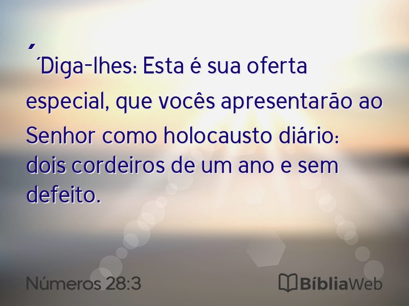 Números 28:3 em imagem para compartilhar
