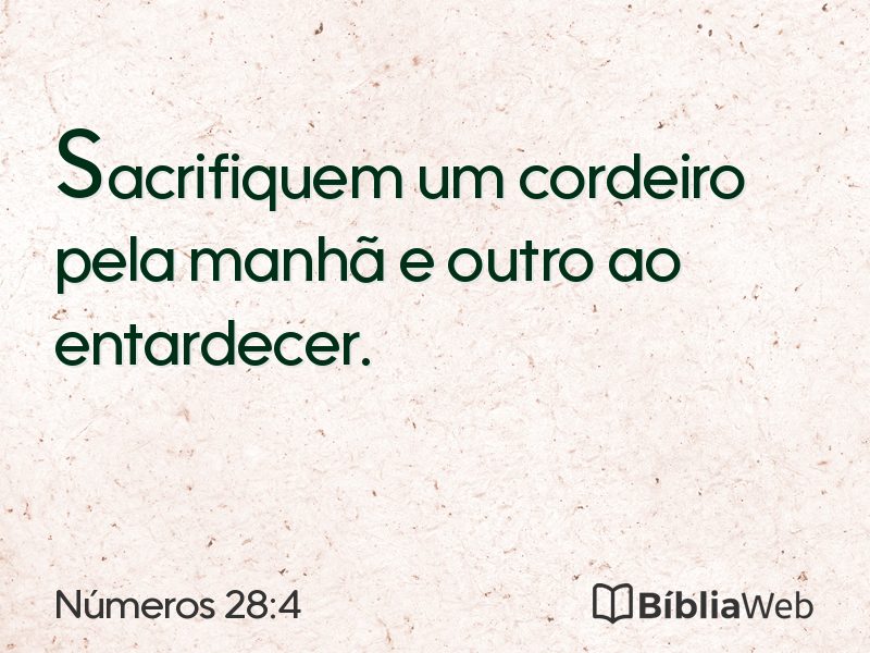 Números 28:4 em imagem para compartilhar