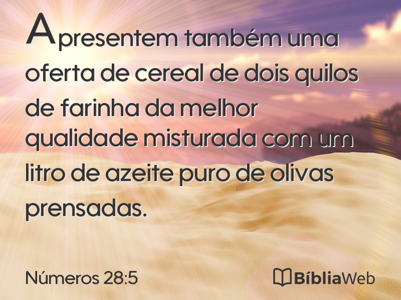 Números 28:5 em imagem para compartilhar