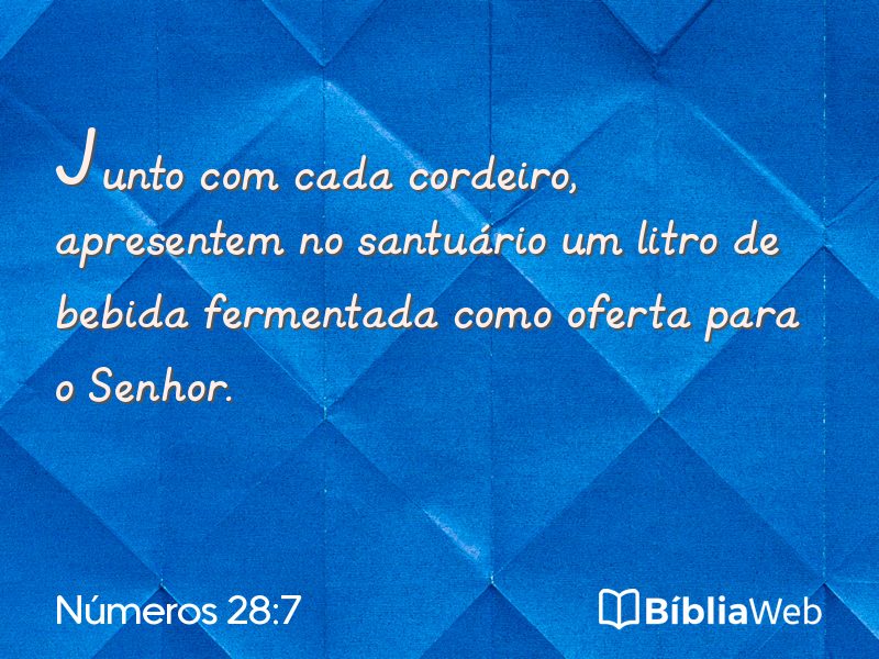 Números 28:7 em imagem para compartilhar