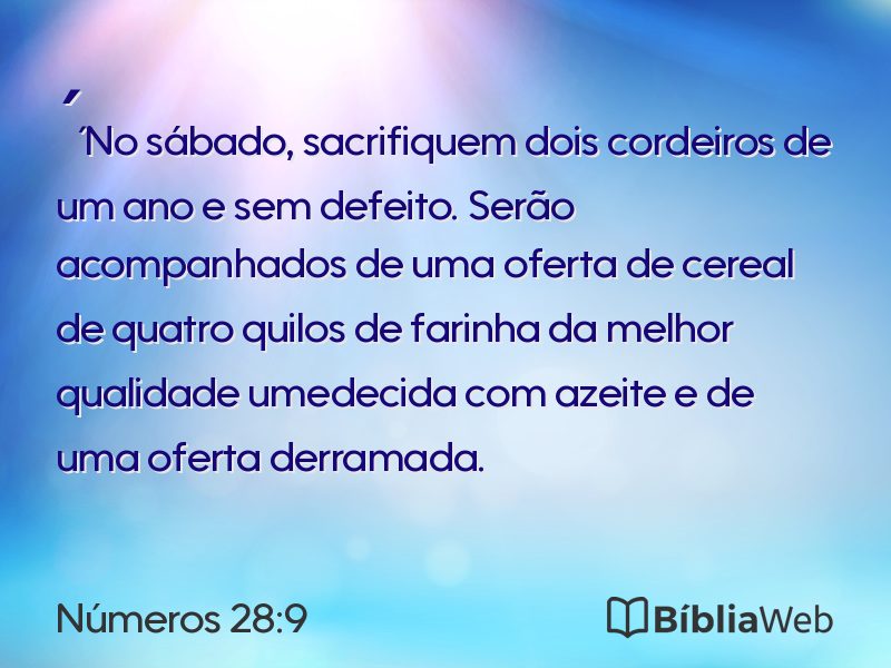 Números 28:9 em imagem para compartilhar