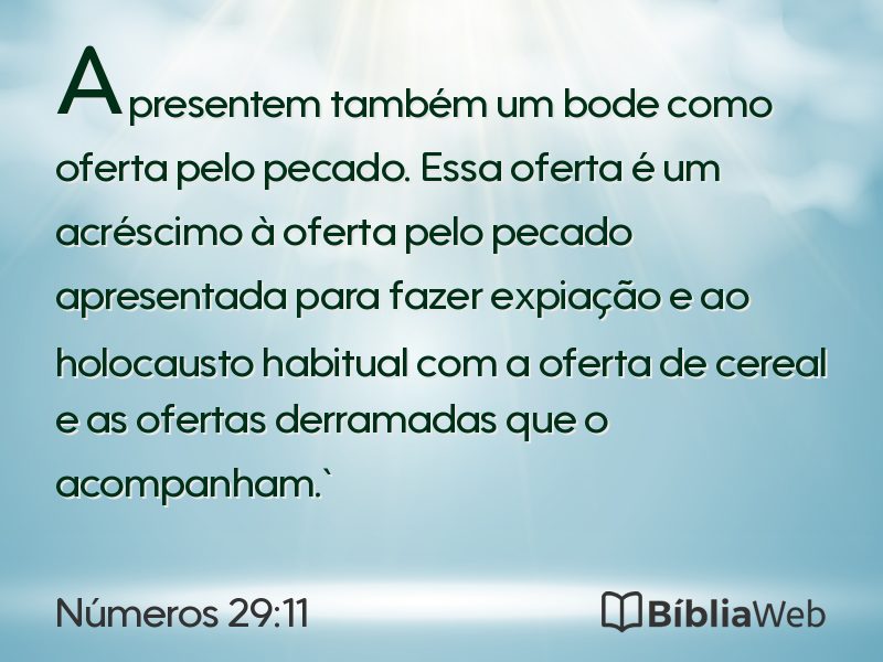 Números 29:11 em imagem para compartilhar