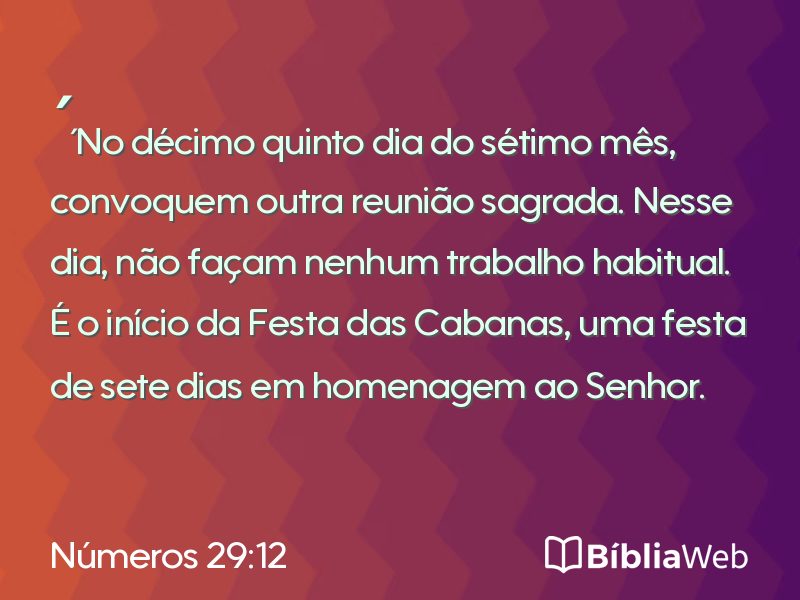 Números 29:12 em imagem para compartilhar