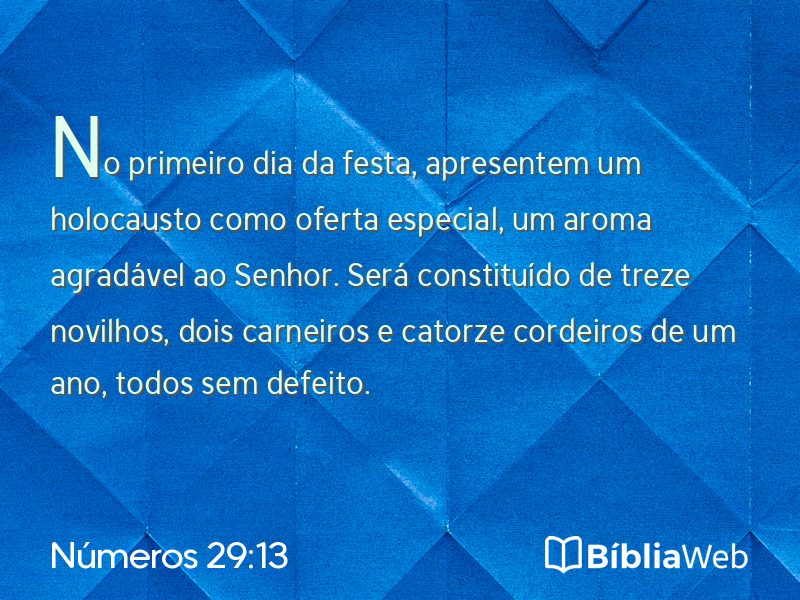 Números 29:13 em imagem para compartilhar