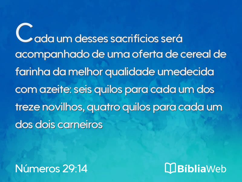 Números 29:14 em imagem para compartilhar