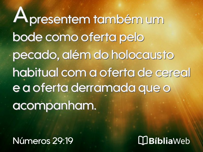 Números 29:19 em imagem para compartilhar