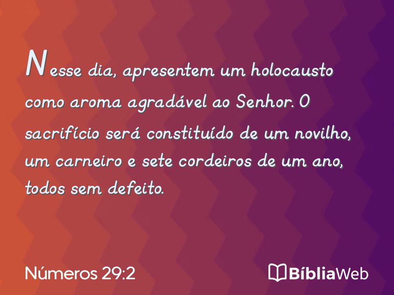 Números 29:2 em imagem para compartilhar
