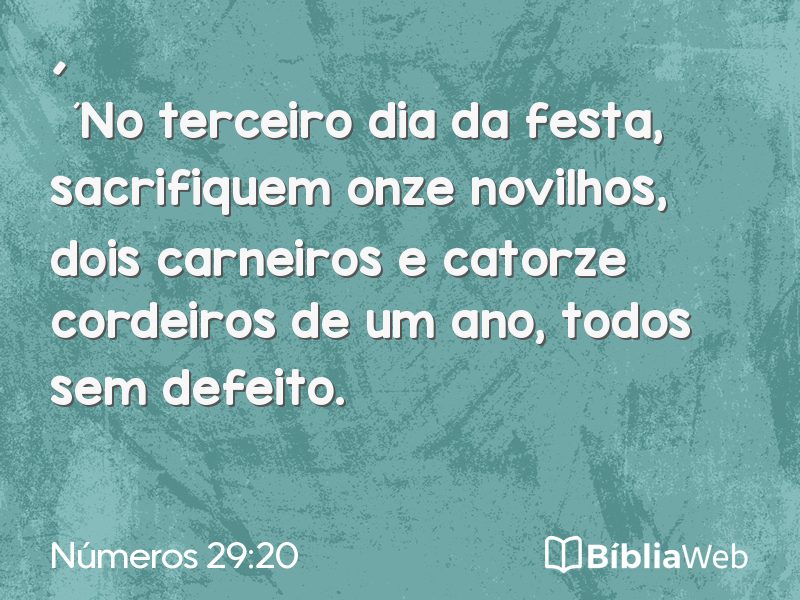 Números 29:20 em imagem para compartilhar
