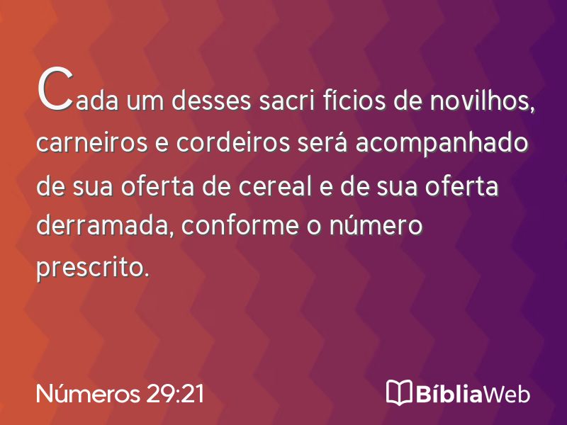 Números 29:21 em imagem para compartilhar