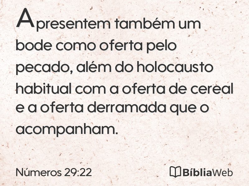 Números 29:22 em imagem para compartilhar