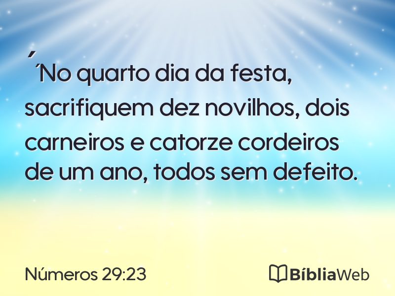 Números 29:23 em imagem para compartilhar