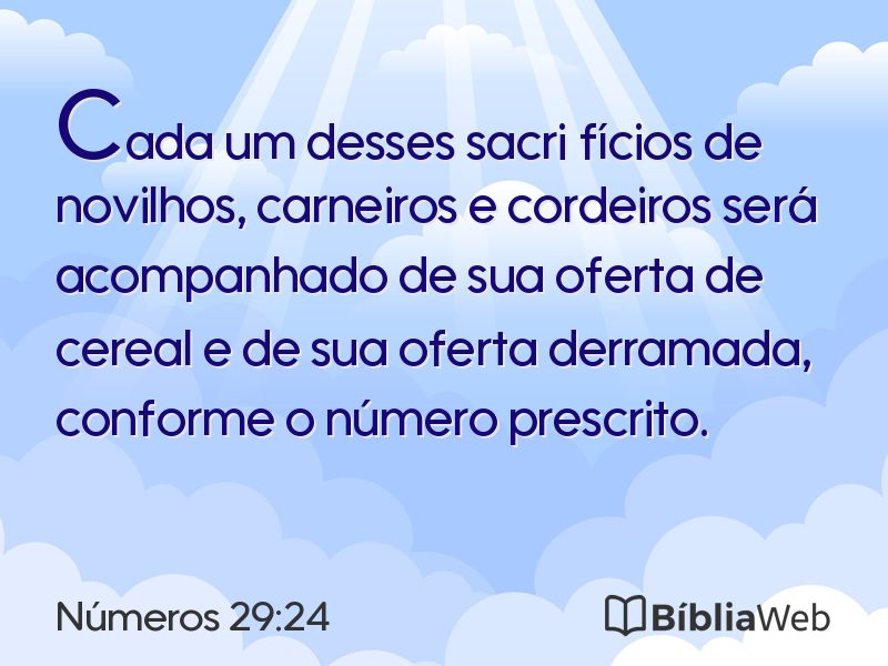 Números 29:24 em imagem para compartilhar