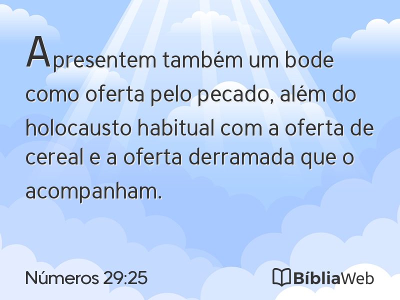 Números 29:25 em imagem para compartilhar