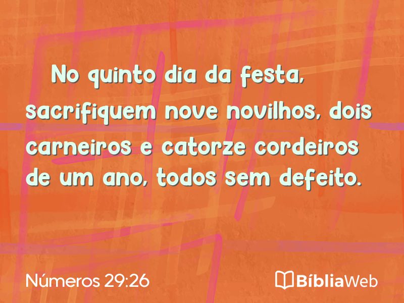 Números 29:26 em imagem para compartilhar