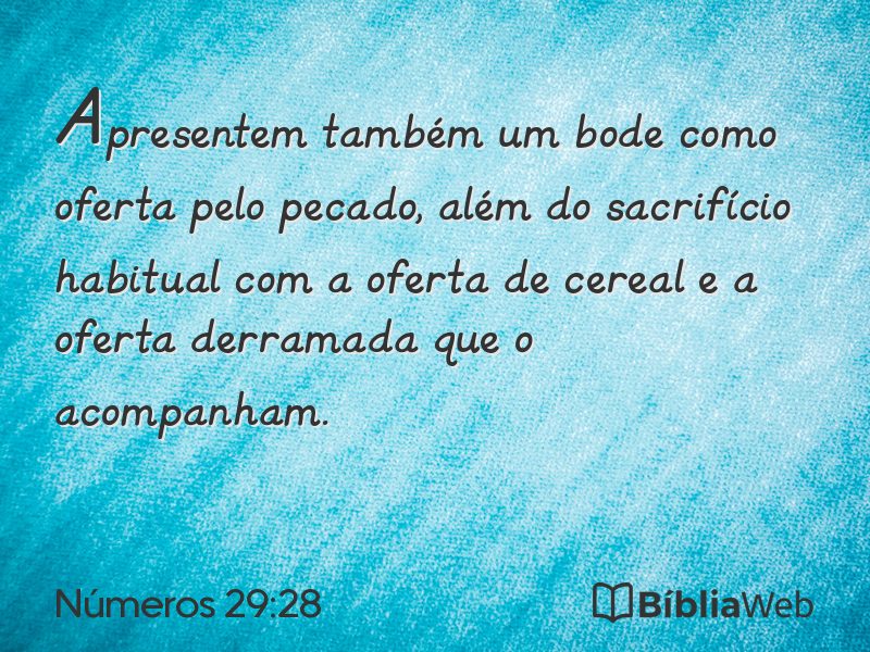 Números 29:28 em imagem para compartilhar